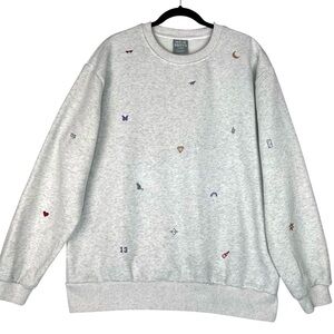 Mojo Provo Taylor Swift Eras Charm Crew Sz XL Grey Crewneck Sweatshirt